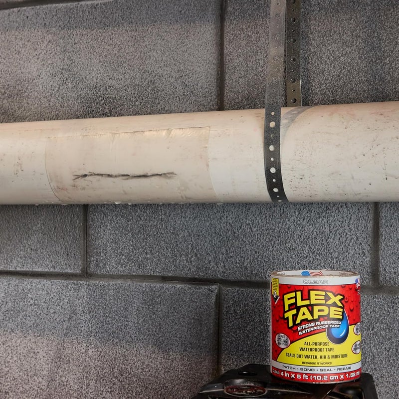 FLEX TAPE , Original Thick Flexible Rubberized Waterproof Tape - Seal and Patch Leaks, Works Underwater, Indoor Outdoor - Home RV Roof Plumbing and Pool Repairs, Clear, 4 in x 5 ft, Pack of 1 - Image 4